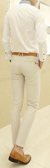 เสื้อเชิ้ตแขนยาว กระเป๋าแต่งฟ้า สีขาวสลับฟ้า No.39