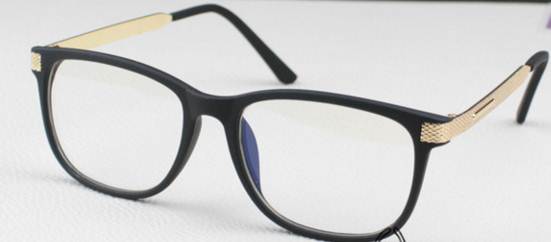 หลากสี!!กรอบแว่นตา แว่นสายตา แนวๆ แบบsuper Gold texture（ สีดำ )