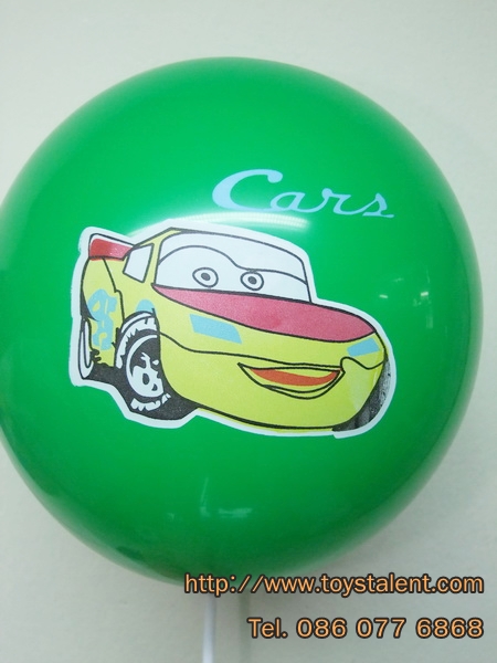 ลูกโป่งกลมพิมพ์ลายการ์ตูน Cars ไซส์ 12 นิ้วคละสี แพ็คละ 10 ใบ (Round Balloons 12" - Printing Cars Cartoon latex balloons)