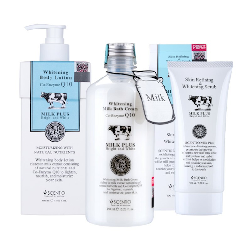 โลชั่นน้ำนมคิวเทน เซนทิโอ มิลค์พลัส ไวท์เทนนิ่ง คิวเทน บอดี้ โลชั่น 400 มล. SCENTIO MILK PLUS WHITENING Q10 BODY LOTION