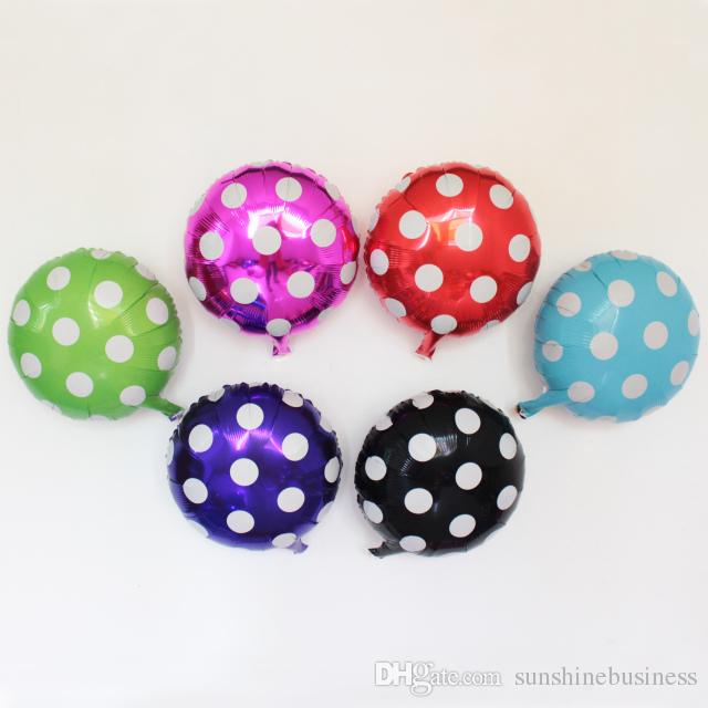 ลูกโป่งฟลอย์ทรงกลม Polk Dot สีแดง ไซส์ 18 นิ้ว - Round Shape Balloon Polka Dot Red Color 18" / Item No. TL-G033