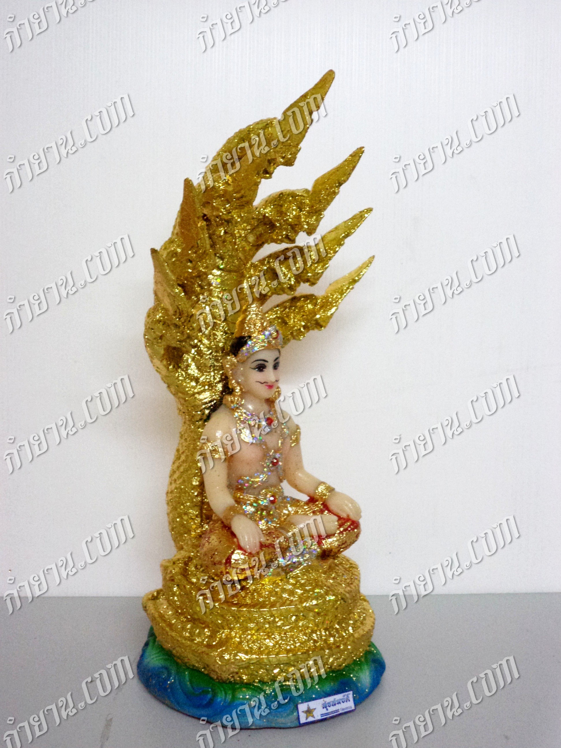 นาคา นั่งพญานาค 7 เศียร ปิดทอง หน้าตัก 5"