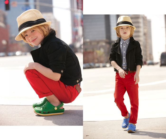 Crocs Retro Clog Kids - Sea Blue / Volt Green ของแท้ Outlet ไทยและอเมริกา