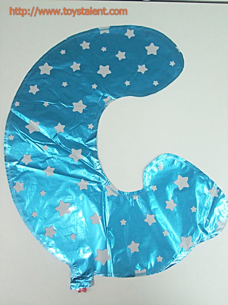 ลูกโป่งฟอยล์รูปตัวอักษร G สีฟ้าพิมพ์ลายดาว ไซส์เล็ก 14 นิ้ว - G Letter Shape Foil Balloon Size 14" Blue color printing Star