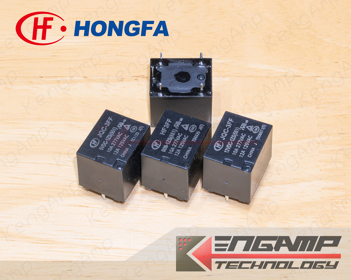 (สินค้ามีตัวเลือก) [RLY] JQC-3FF 5Vdc 12Vdc -1ZS (5ขา) Hongfa Relay 5V 10A