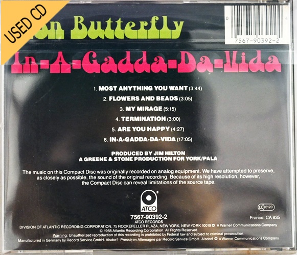 Used CD Iron Butterfly - In a Gadda Da vida