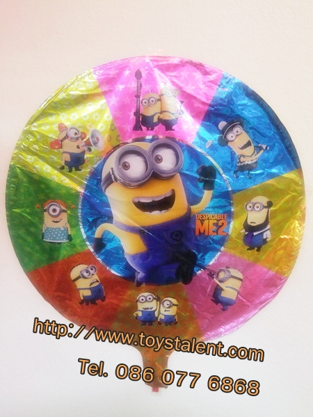 ลูกโป่งฟลอย์ ทรงกลมลายการ์ตูน Minion สองตา - Minion Two Eye round Shape Foil Balloon / Item No.TL-A053