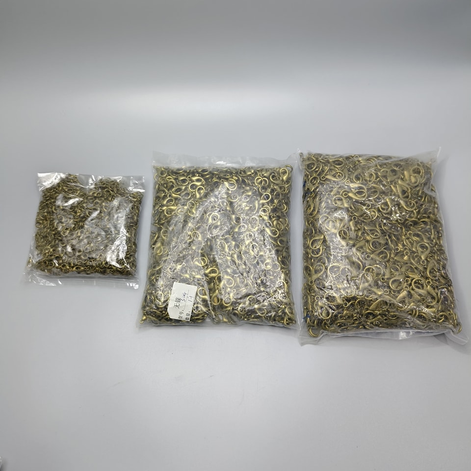 ตะขอทำสร้อย ตะขอก้ามปู 5x10มิล #S (1,000ชิ้น) สีทองเหลือง