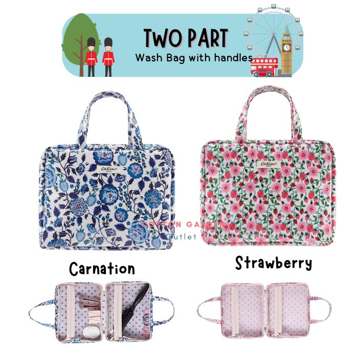ใหม่ กระเป๋า Two Part Wash Bag with Handles ใส่เครื่องสำอาง กันเปียก พกพาสะดวก