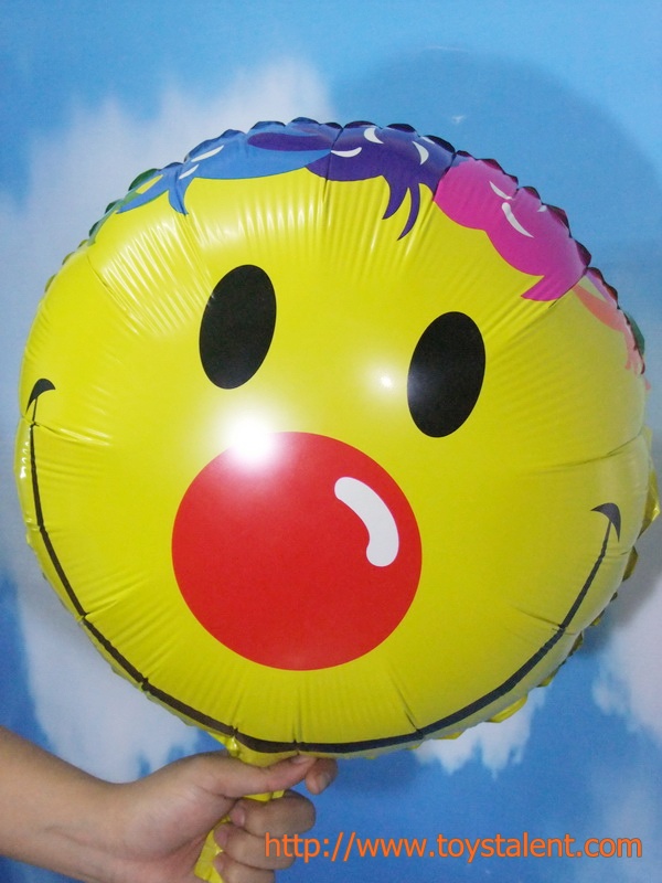 ลูกโป่งฟลอย์ทรงกลมหน้ายิ้ม จมูกตัวตลก - Foil Balloon Smiley / Item No. TL-D050