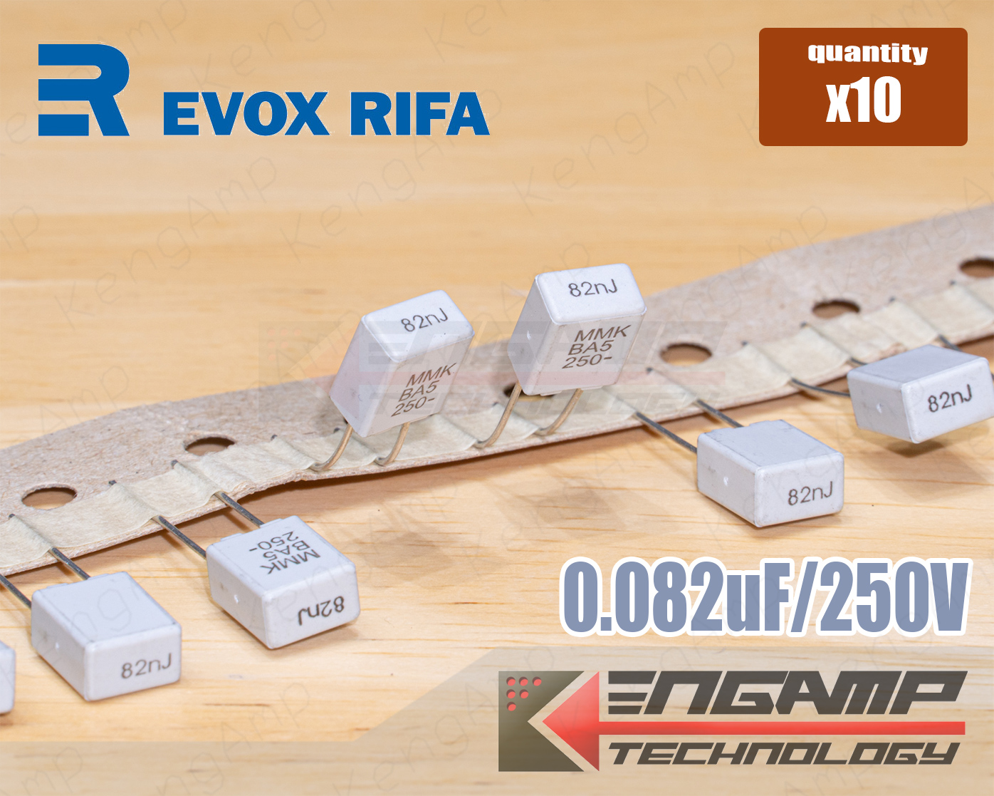 (10ตัว) [F-CAP] 0.082uF/250V 82nJ250V EVOX MMK5 4.3x7 H9mm P=5mm