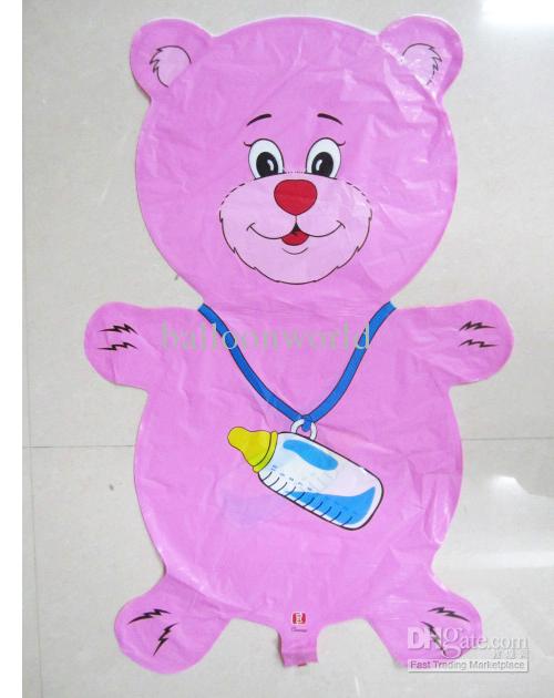 บอลลูนหมีสีฟ้าและสีชมพู ห้อยขวดนม - Foil Balloon Bottle Bear / Item No. TL-C001