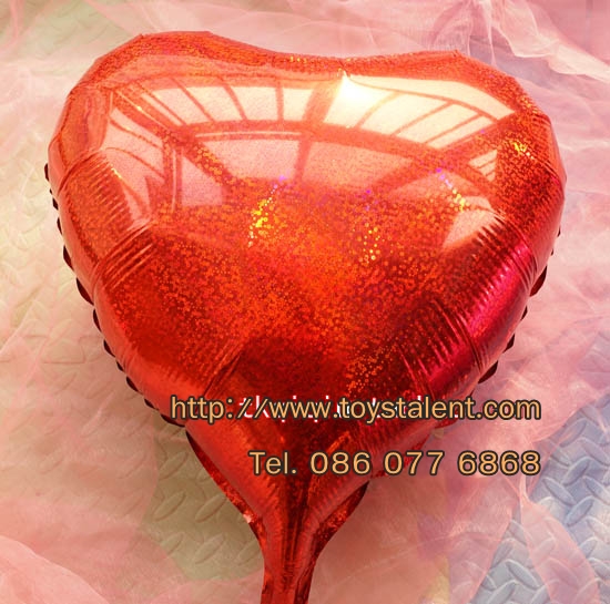 ลูกโป่งฟลอย์รูปหัวใจ Laser สีแดง ไซส์ 19 นิ้ว - Heart Shape Laser Foil Balloon Red Color 19" / TL-G013