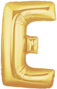 ลูกโป่งฟอยล์รูปตัวอักษร E สีทอง ไซส์จัมโบ้ 40 นิ้ว - E Letter Shape Foil Balloon Size 40" Gold Color