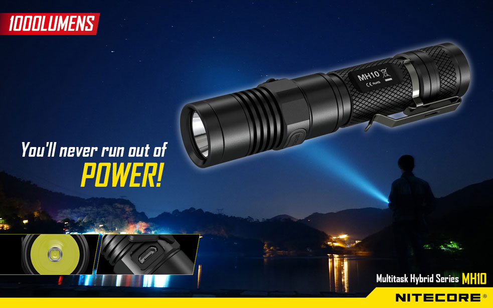 ไฟฉาย NITECORE MH10 **ชาร์จ USB แถมแบต**