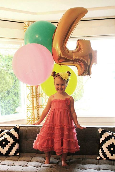 ลูกโป่งฟอยล์รูปตัวเลข 4 สีทอง ไซส์จัมโบ้ 40 นิ้ว - Number 4 Shape Foil Balloon Size 40" Gold Color