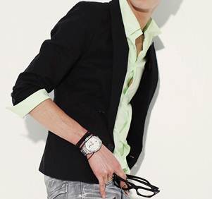 เสื้อสูทแฟชั่น ลำลอง สลิมฟิต แขนสั้น49ซม No.38 ดำ