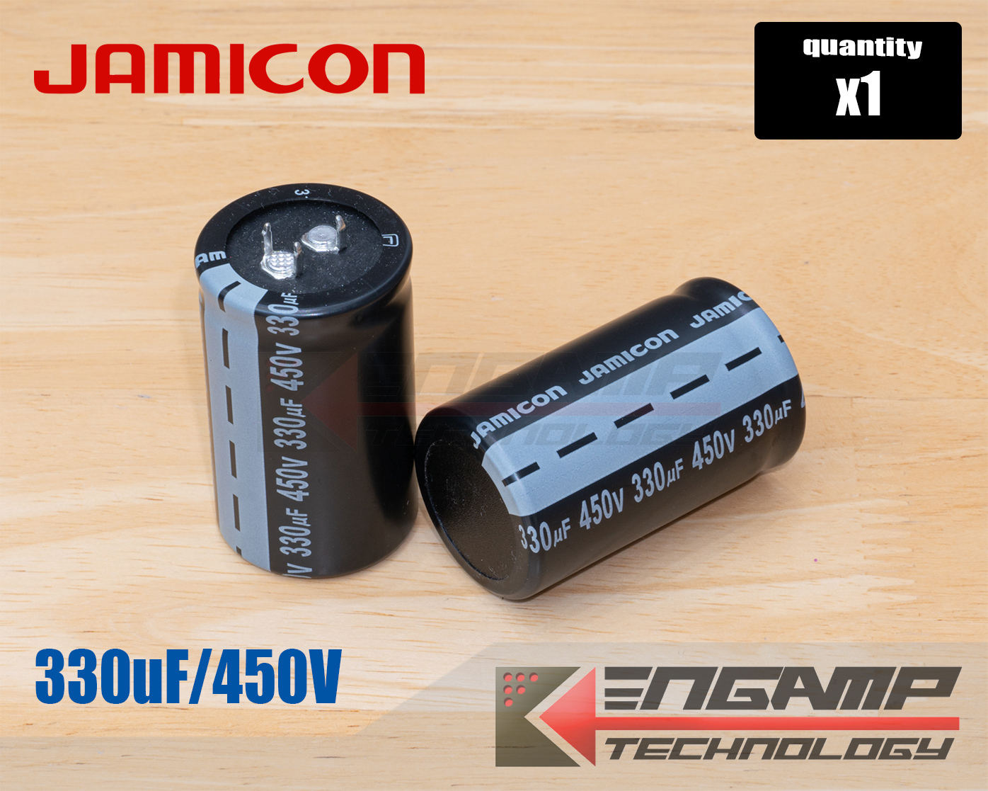 (1ลูก) [E-CAP] 330uF/450V JAMICON 30x50mm P=10mm ขาเขี้ยว 3ขา