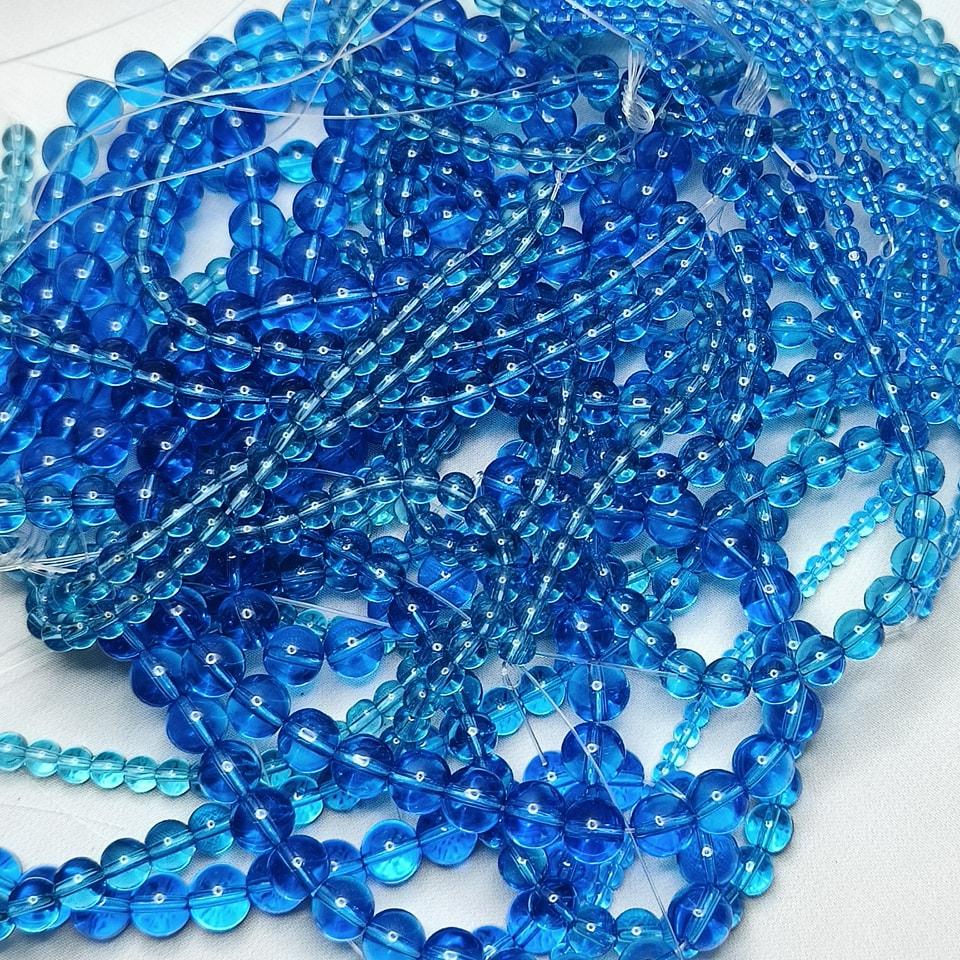 หินบลูควอตซ์ หินวิญญาณ รักษาโรค รักษาวิญญาณ เปิดเผยความรู้สึก ยาว 37 ซม. 6 มิล (63 เม็ด)