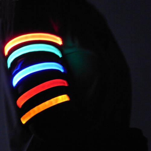 สายรัดแขนแถบไฟ LED กระพริบแสง สีเหลือง