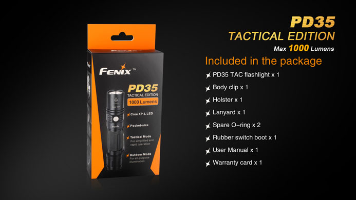 Fenix PD35 Tac แถมแบตชาร์จฟรี