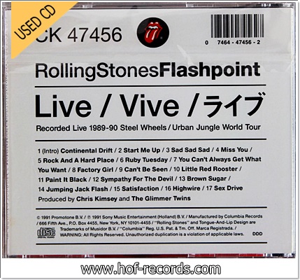 Rolling Stones - Flashpoint Live (USA) Used Cd VG++