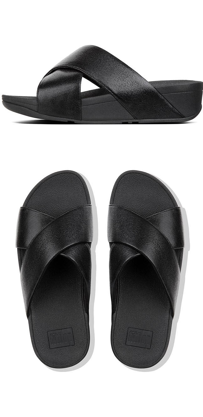 Fitflop Lulu Molten Metal Slide Black ของแท้ นำเข้าจาก USA และ UK