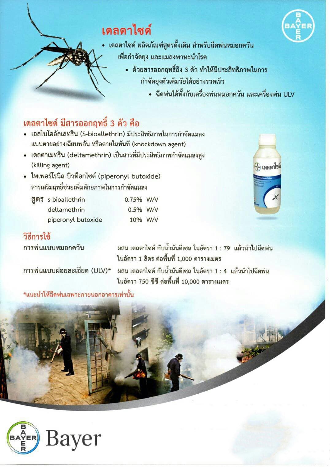 น้ำยาพ่นยุง สูตรผสม ยี่ห้อ เดลต้าไซด์
