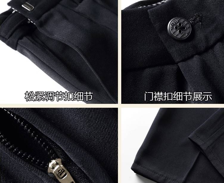 ชุดใหญ่ราคาพิเศษ!!มีกระดุมตามสั่ง!!ชุดสูท คอปกกระดุมดำ เสื้อ+กางเกง Size No.37 39 41 43 ดำ