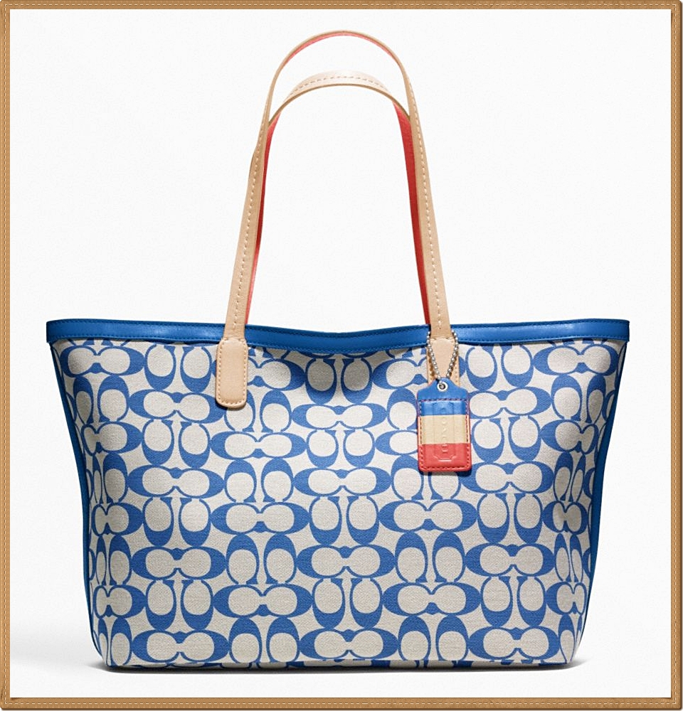Coach Weekend Printed Signature Zip Top Tote 23107