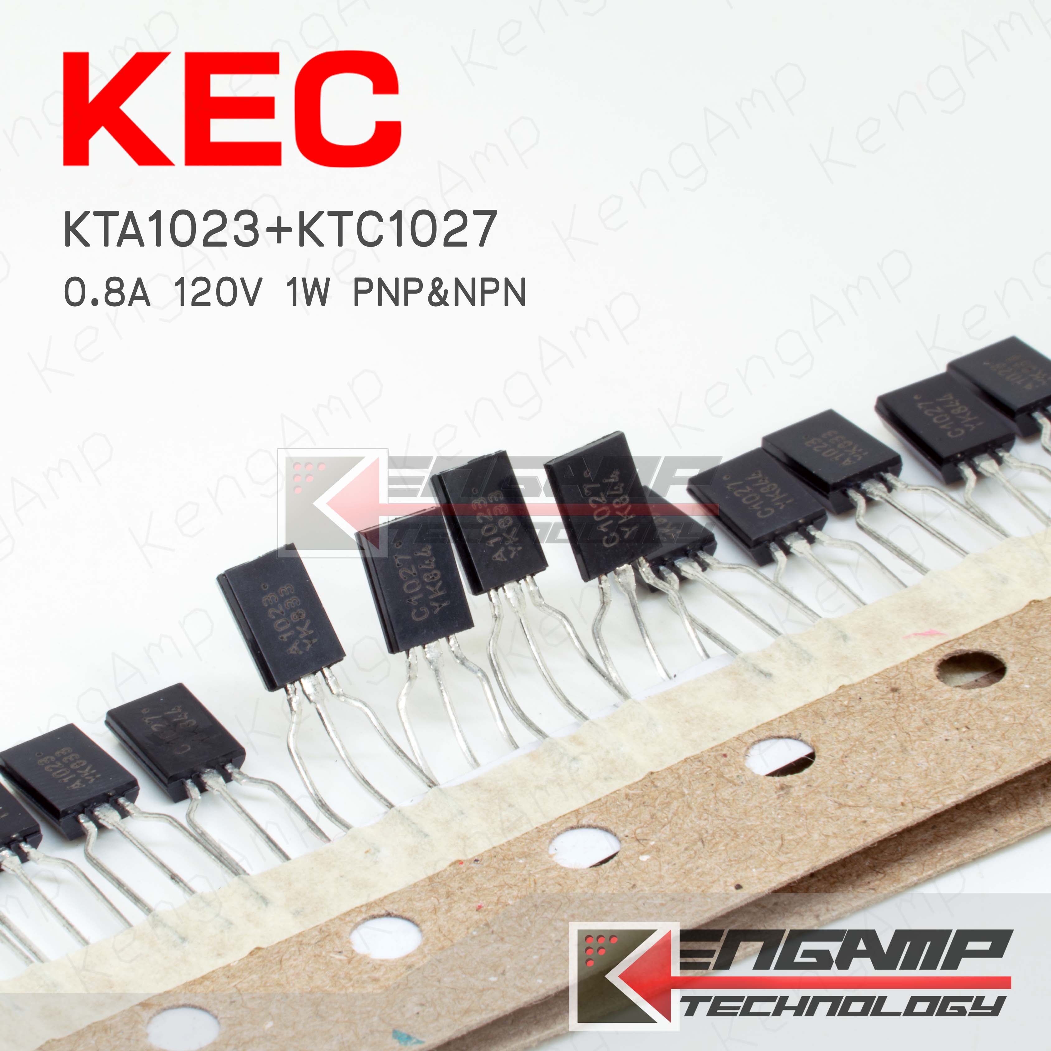 (มีตัวเลือก) [TR] KTA1023 และ KTC1027 ยี่ห้อ KEC 0.8A 120V 1W PNP&NPN