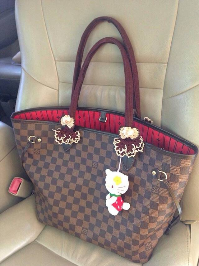 ไหมถักหุ้มหูกระเป๋า LV neverfull