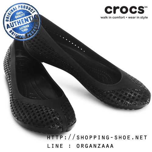 Crocs Crosmesh Ballet Flat - Black ของแท้ Outlet ไทยและอเมริกา