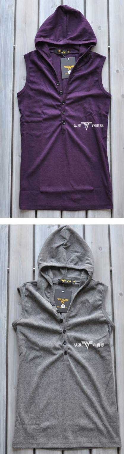 เสื้อ hood แนวๆ สวมหัว แขนกุด ผ้ายืดหยุ่น สีขาว ดำ 34