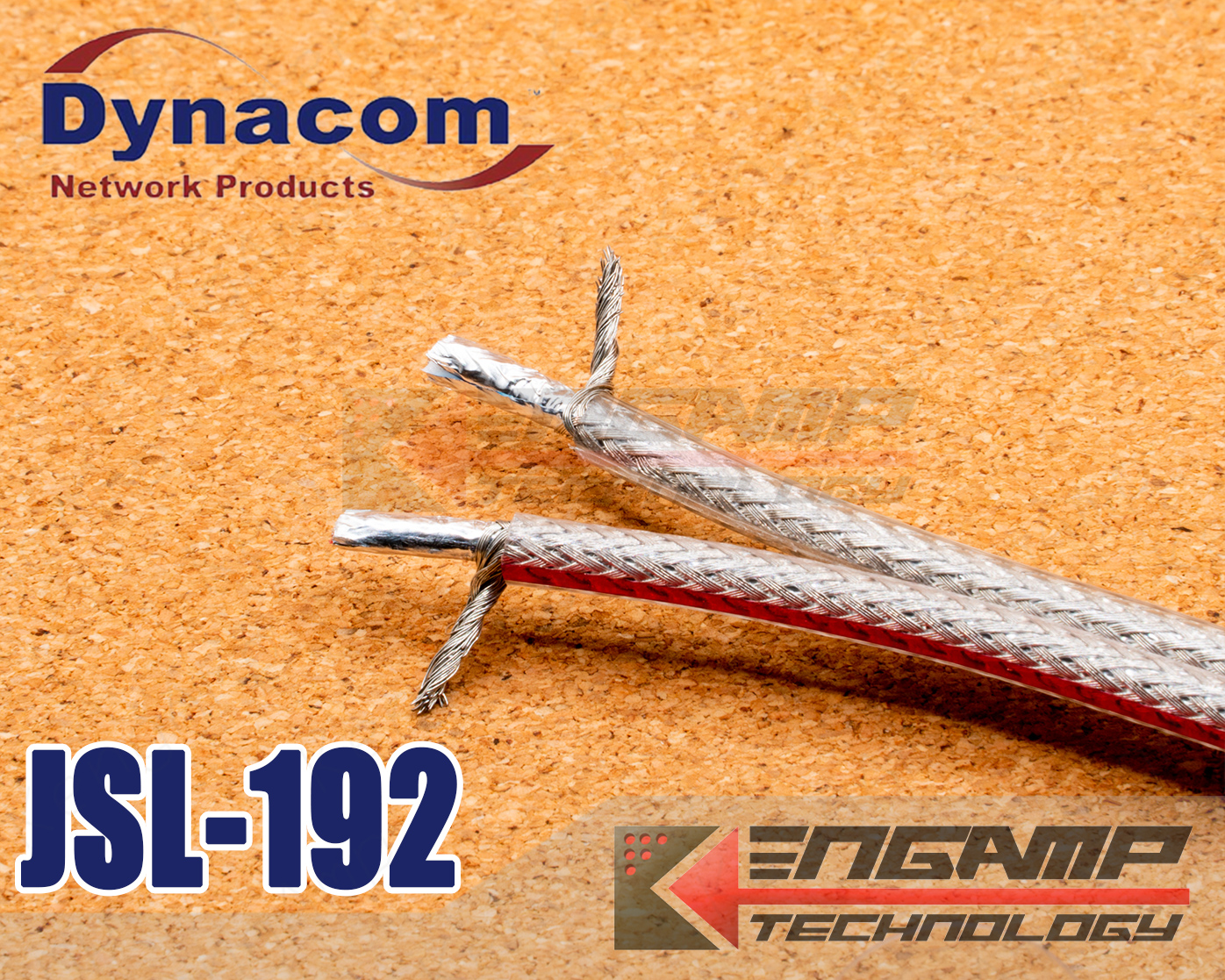 (1M)(อ่านก่อนสั่งซื้อ)[WIRE] JSL-192 Dynacom สายสัญญาณเสียงโมโนคู่ 4mm ใส