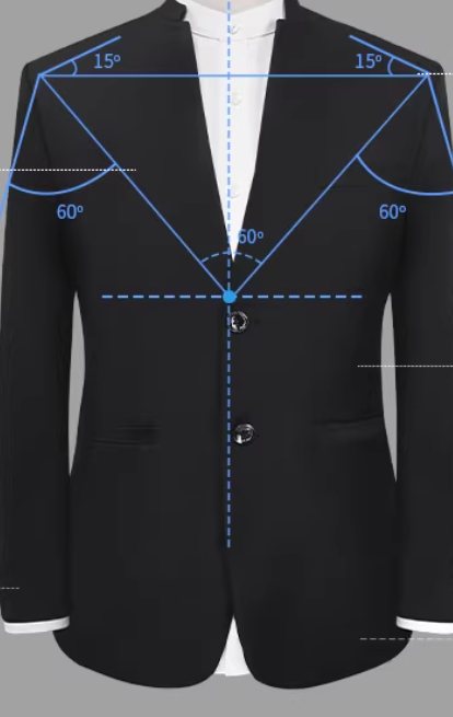 เสื้อสูทแฟชั่น สูทคอจีน ไร้ปก ผ้าฝ้าย กระดุม2 เรียบหรู 23 สีดำ น้ำเงิน ฟ้า แดง Size No.37 39 41 43 45 47