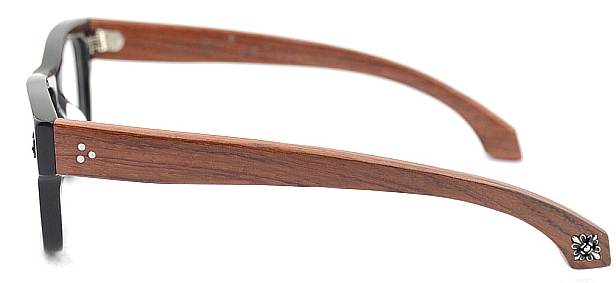 กรอบแว่นสายตา ดีไซน์ไม้ ทูโทน ขาไม้ No.75 (ดำไม้ กระ ดำเงา น้ำตาลไม้)