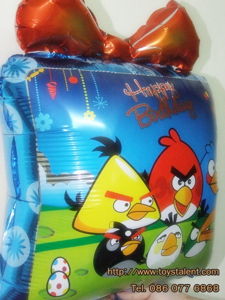 ลูกโป่งฟลอย์ Happy Birthday Angry Bird - Foil Balloon Happy Birthday Angry Bird / Item No. TL-D039