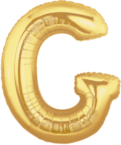 ลูกโป่งฟลอย์รูปตัวอักษร G สีทอง ไซส์เล็ก 14 นิ้ว - G Letter Shape Foil Balloon Size 14" Gold Color