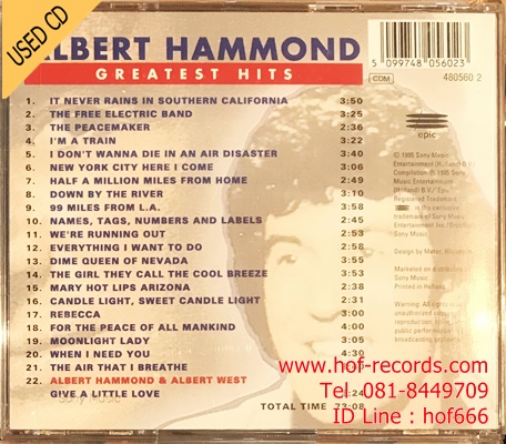 Albert Hammond - Moon river : Best of the best (Holland ) Used CD 1 Dise VG++