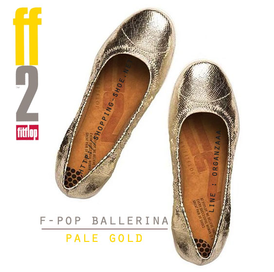 Fitflop F-Pop Ballerina Pale Gold ของแท้ นำเข้าจาก USA และ UK