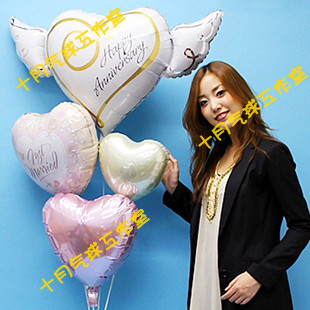 ลูกโป่งฟลอย์นำเข้า Anniversary Heart with Wings / Item No. AG-21975 แบรนด์ Anagram ของแท้
