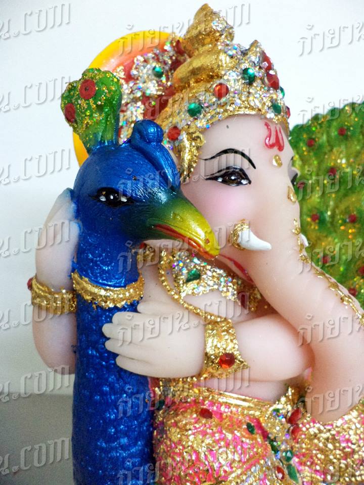 พระพิฆเนศ ทรงนกยูง สูง 34 cm กว้าง 31 cm