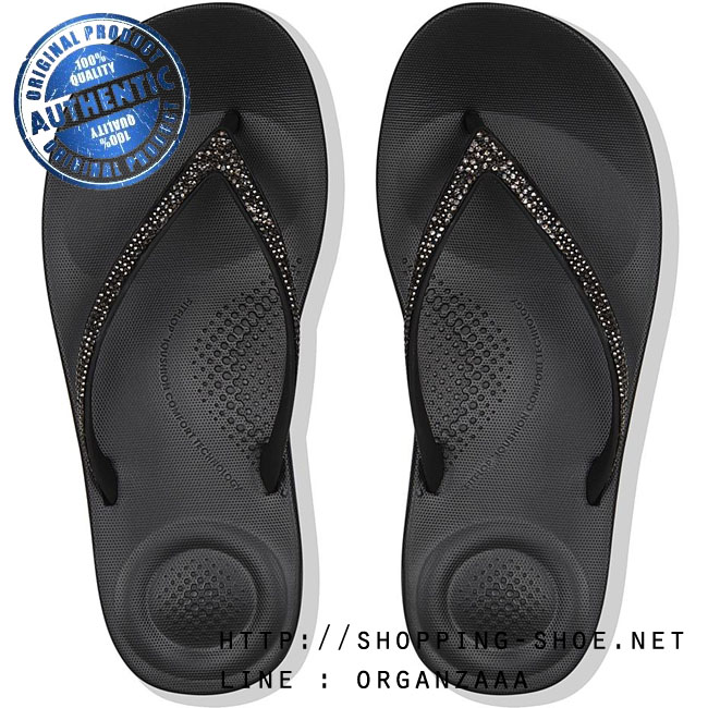 Fitflop Iqushion Sparkle Ergonomic Flip Flop Black ของแท้ นำเข้าจาก USA และ UK