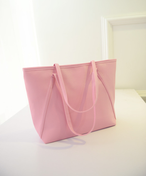 (หมดจ้า) กระเป๋าแฟชั่น สีชมพู สะพายไหล่ มีซิปเปิดปิด เรียบหรู ((โปรโมชั่นส่งฟรี))