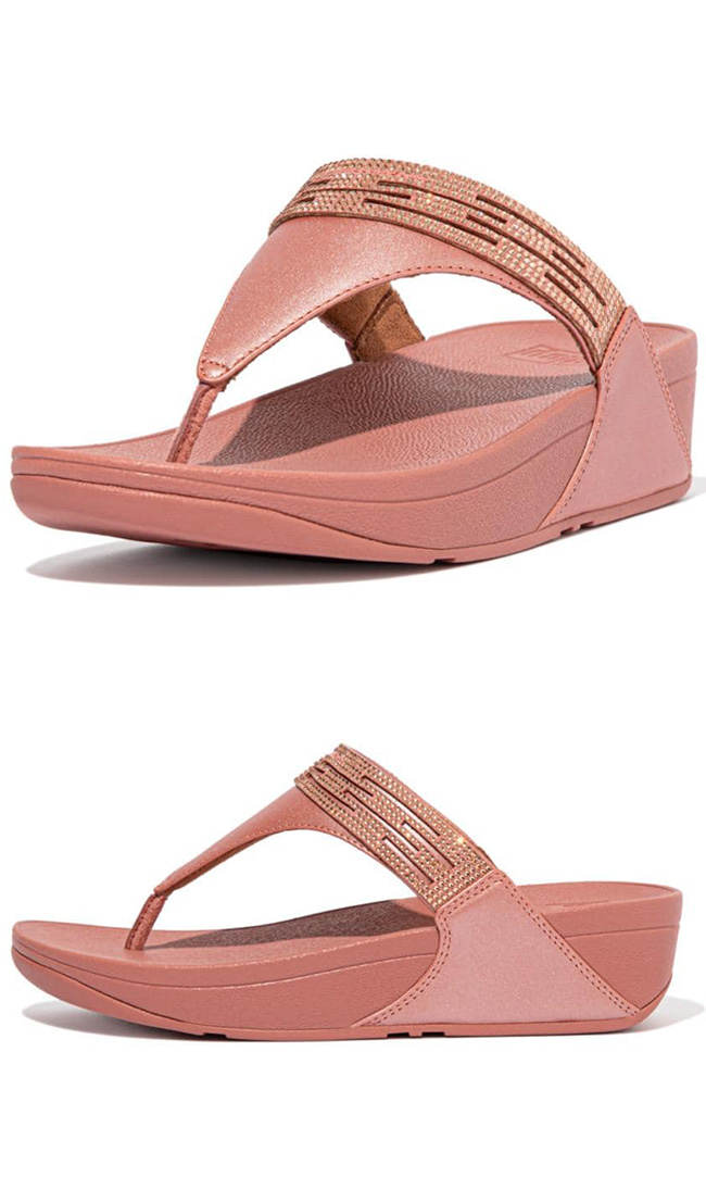 US7 : Fitflop Lulu Lasercrystal Warm Rose ของแท้ นำเข้าจาก USA และ UK