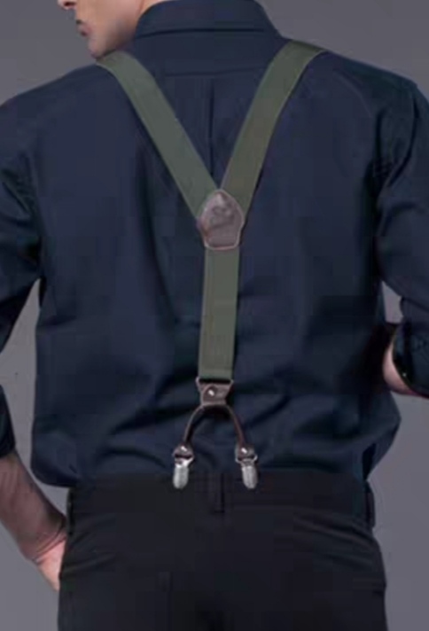 สายรัดกางเกงเอี๊ยม มาตรฐาน 4จุด หูคู่ ไม่เป็นสนิม แบบ Y กว้าง 3.5cm แบหูคู่ หนังแท้ สี น้ำเงิน น้ำตาล น้ำตาลแดง แดง ขาว เนื้อ ดำ เทา