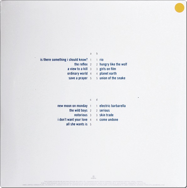 Duran Duran - Greatest Hits 2Lp (White Vinyl) New