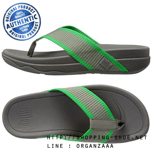 Fitflop Men's Surfer Charcoal / Fresh Green ของแท้ นำเข้าจาก USA และ UK