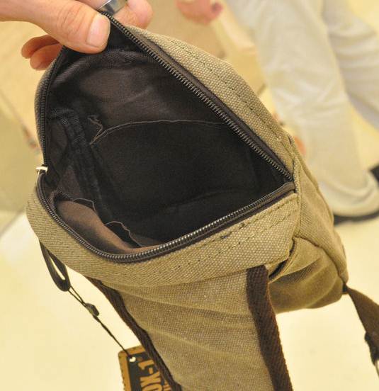 กระเป๋าสะพายข้าง size S แบบกระเป่ายีนส์ เนื้อผ้าใบ สีดำ น้ำตาล